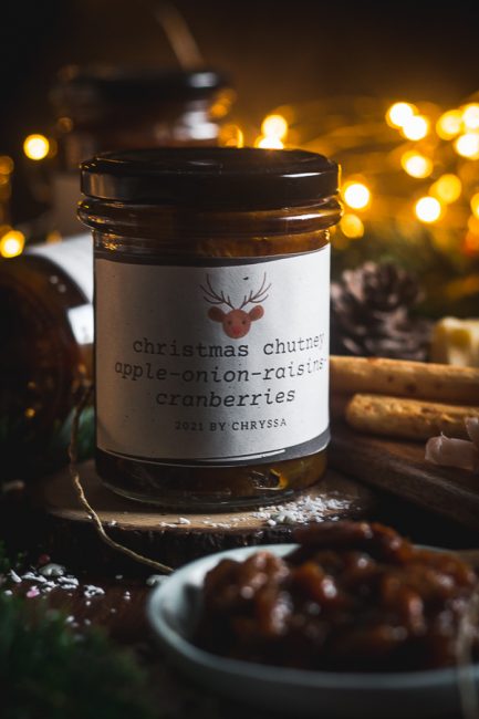 Chutney με μήλα, cranberries και σταφίδες