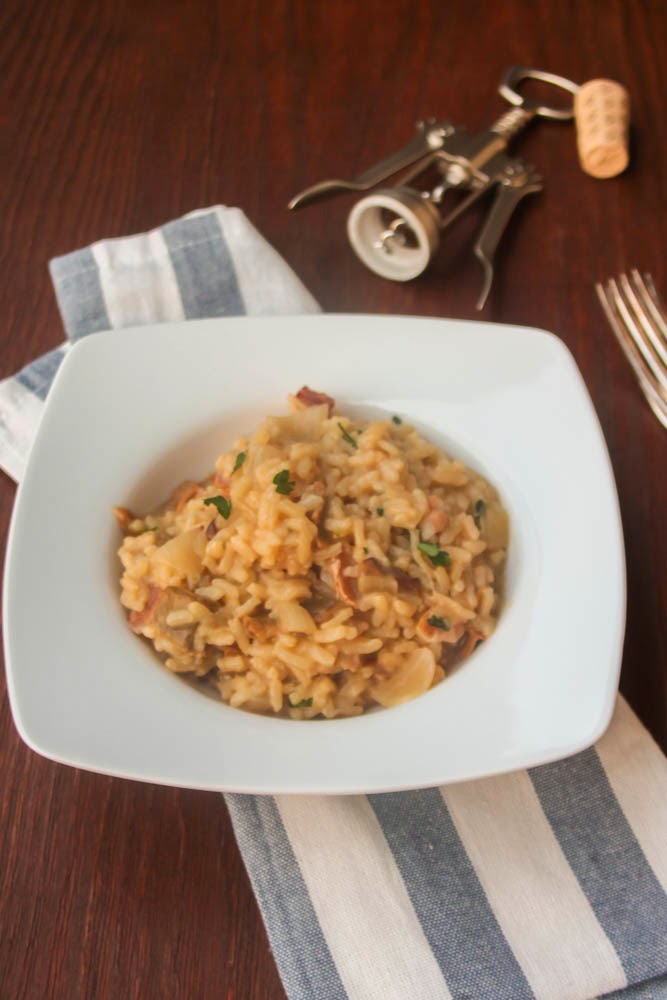 Ριζότο με μανιτάρια porcini και μπέικον/Porcini bacon risotto