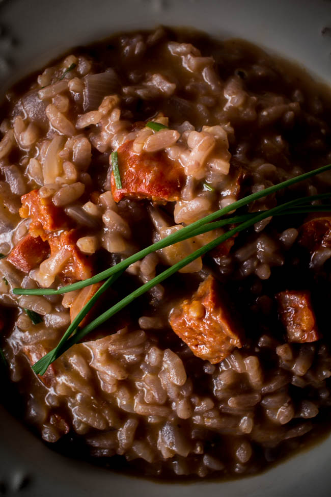 red wine chorizo risotto 3