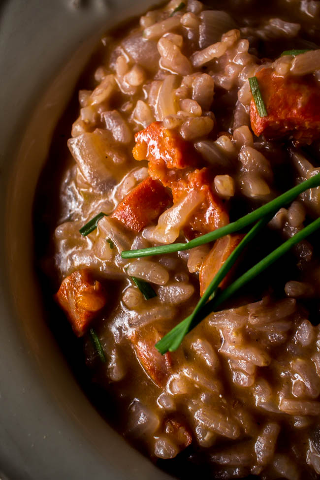 red wine chorizo risotto 4