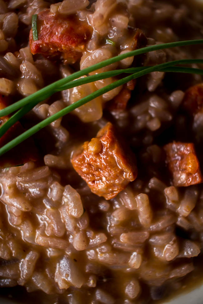 red wine chorizo risotto 5