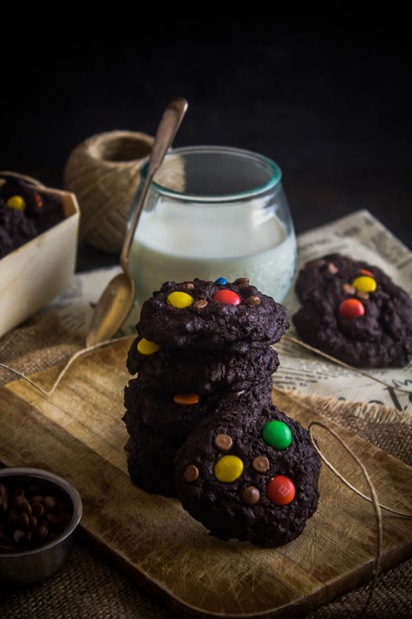 chocolate m&m cookies 3