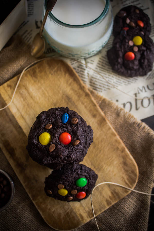 chocolate m&m cookies 5