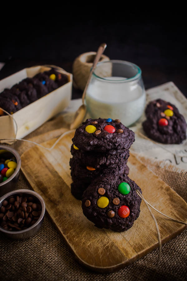 chocolate m&m cookies 7