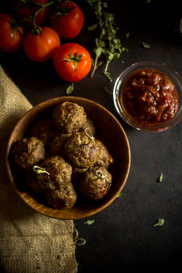 stuffed meatballs & tomato chutney 2