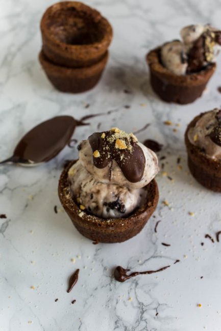 Brownie cups για παγωτό