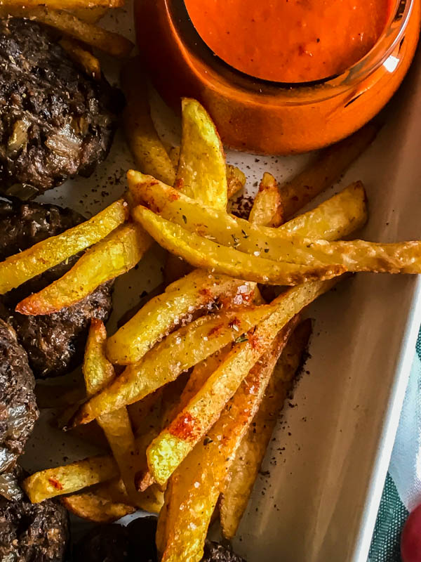 mini burger patties oven fried chips romesco sauce 6 (1 of 1)