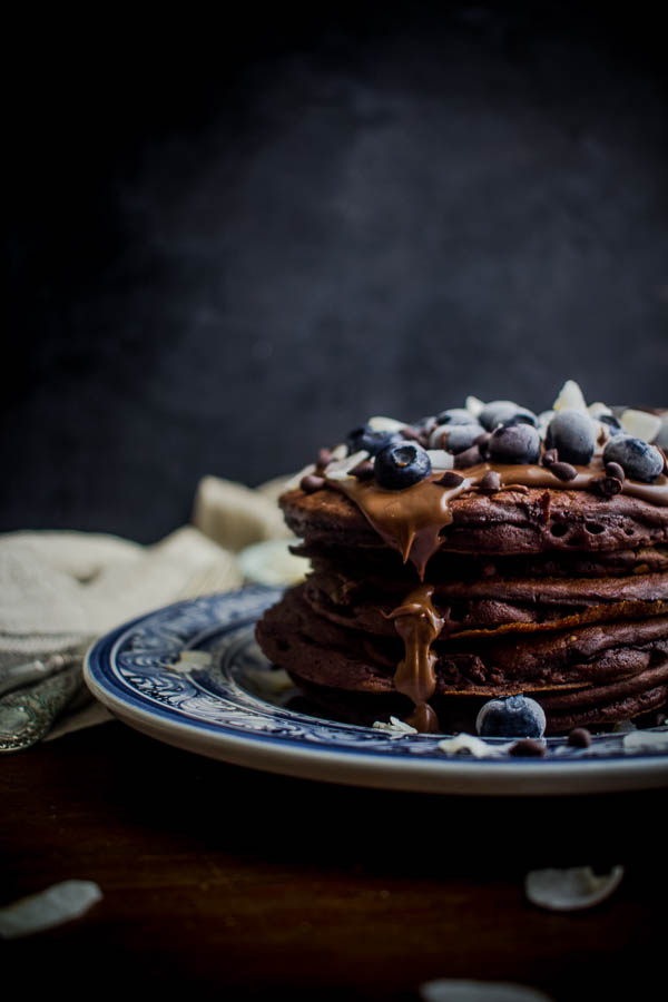 chocolate oat pancakes 3