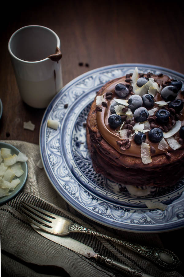 chocolate oat pancakes 5