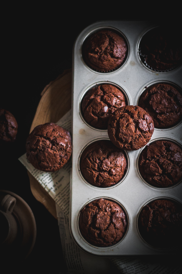 banana chocolate tahini muffins-5